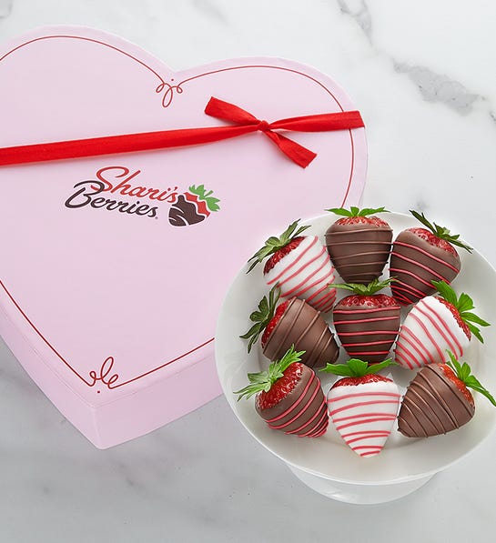 fruitbouquets.com | Dipped Strawberries in Heart Box